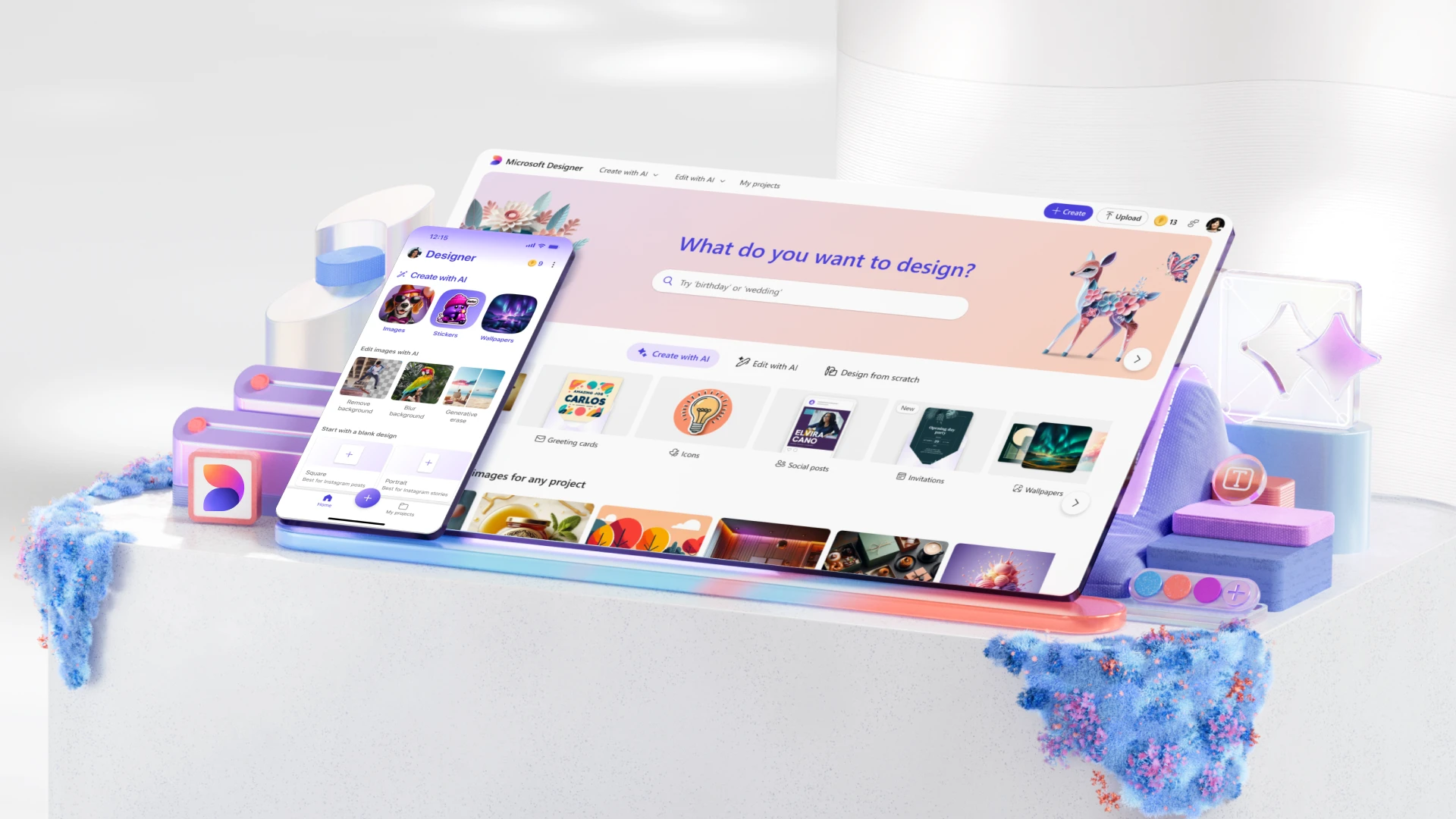 Microsoft launches AI Designer app for iOS and Android - Fomoday.com